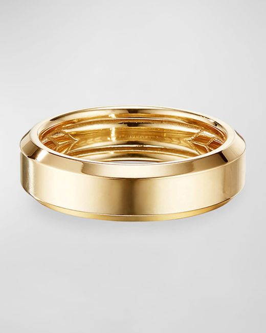 David Yurman Metallic Beveled Band Ring In 18k Gold, 6mm for men