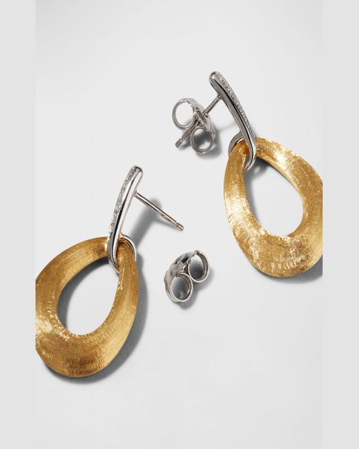 Marco Bicego Metallic 18k Lucia Loop Earrings With Diamonds