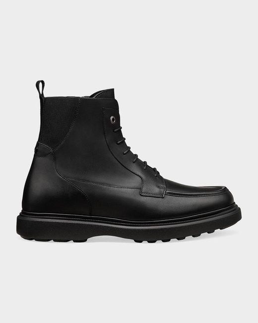 Stuart Weitzman Black Apos;S Cooper Leather Combat Boots for men
