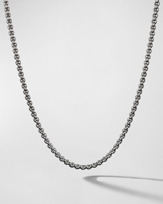 David Yurman White Box Chain Necklace In Titanium, 2.7mm, 26"l for men