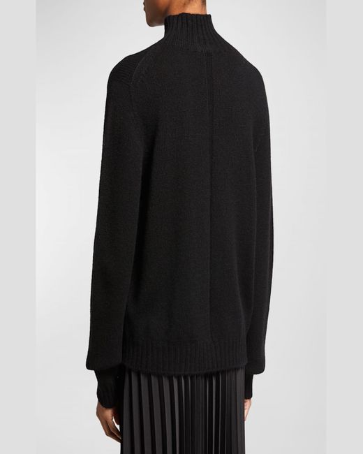 The Row Black Kensington High-Neck Cashmere Sweater