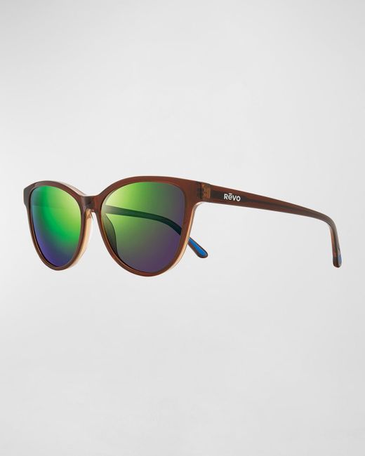 Revo Green Daphne Oversized Acetate Cat-eye Sunglasses