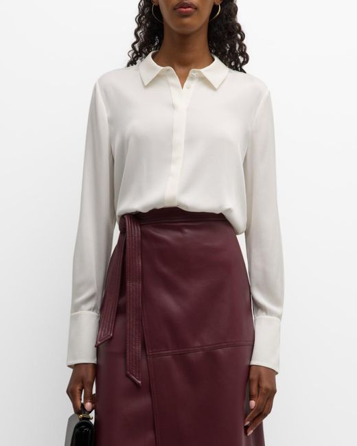 Kobi Halperin White Larissa Split-Cuff Button-Down Blouse