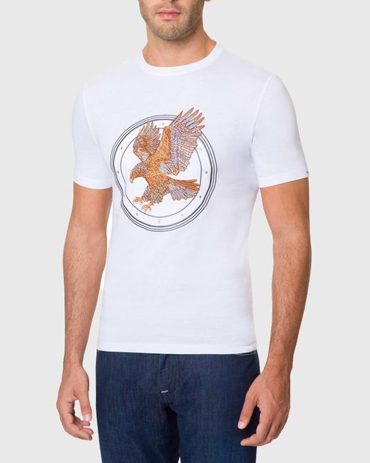 Stefano Ricci White Signature Eagle Graphic T-Shirt for men