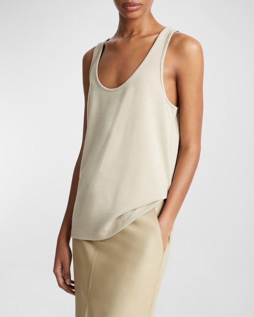 Vince Natural Relaxed Scoop-Neck Tank Top
