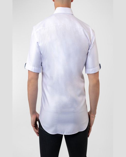 Maceoo White Galileo Grate Sport Shirt for men