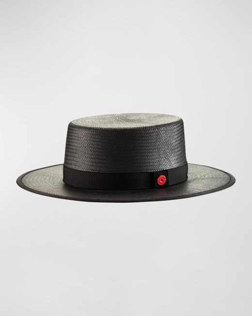 Keith James Black Derby Straw Hat for men