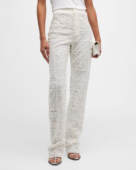 Alexis Nate Floral Lace Straightleg Suiting Pants in White Lyst