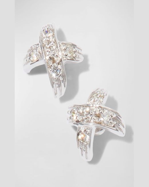 Roberto Coin White 18k Diamond Pave X-stud Earrings