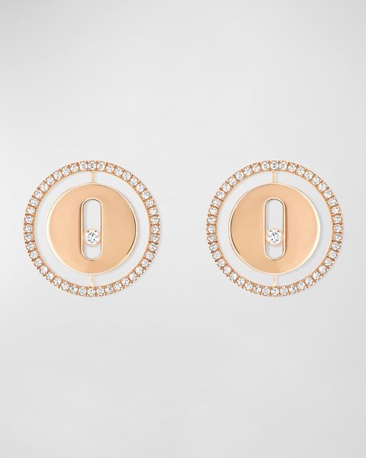 Messika Natural Lucky Move 18k Rose Gold Diamond Stud Earrings