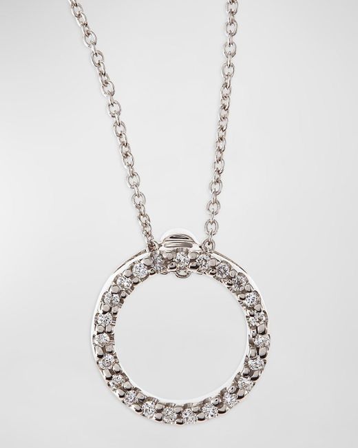 Roberto Coin White Tiny Treasure Circle Of Life Necklace With Diamonds