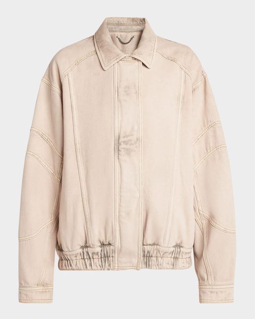 ブルゾン Golden  Deluxe Brand Nancy Bomber Jacket In Denim Golden Goose Nancy Denim Bomber Jacket in Natural | Lyst