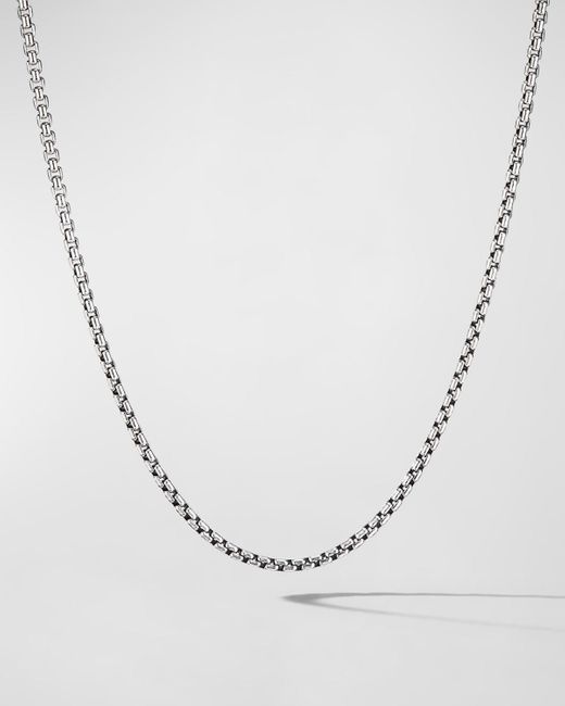 David Yurman White Box Chain Necklace In Silver, 2.7mm, 18"l for men
