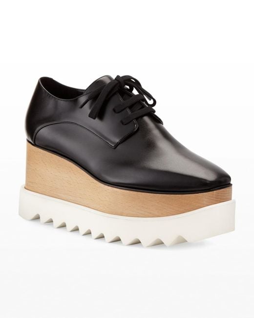 Stella McCartney Black Elyse Platform Oxfords