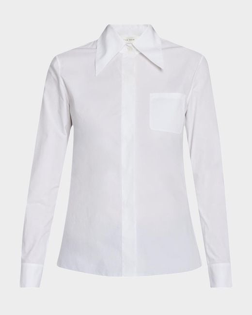 The Row White Maltika Button-Down Shirt