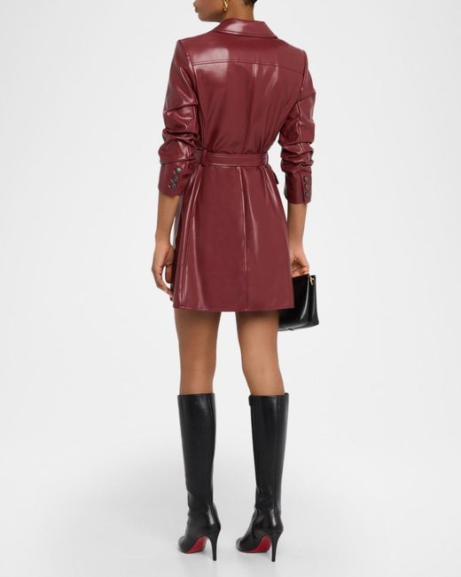 Cinq  Sept Jenessa Vegan Leather Mini Blazer Dress in Red | Lyst