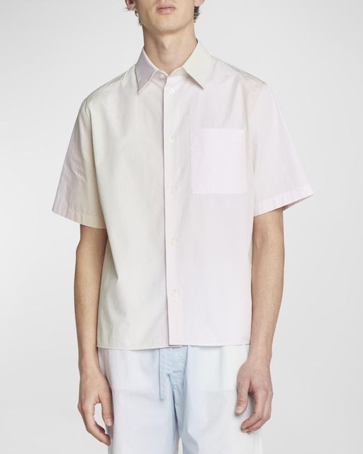 Loewe White Fading Stripe Short-Sleeve Shirt for men