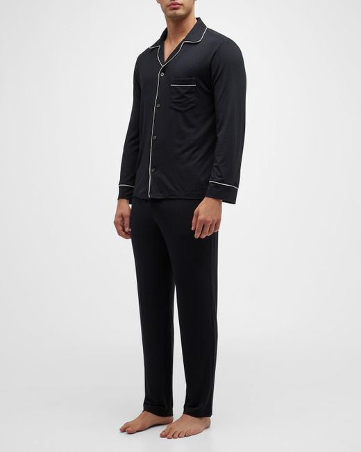 Eberjey Black William Long-sleeve Pajama Set for men