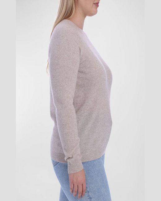 Minnie Rose Gray Plus Size Cashmere Crewneck Sweater