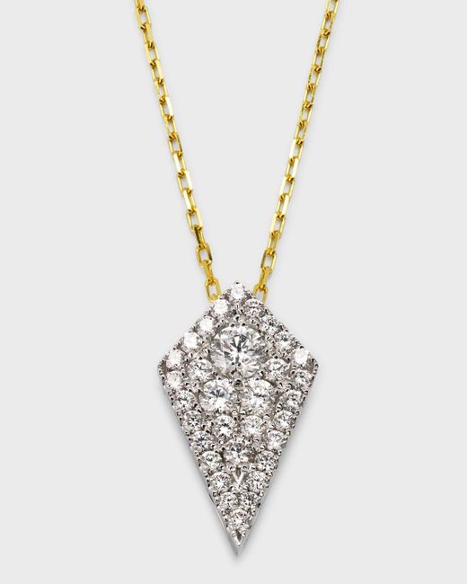 Frederic Sage Metallic 18k Extra Large Kite Firenze Pendant Necklace With Diamonds