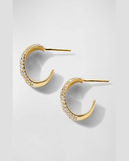 Ippolita Metallic 18k Stardust Diamond Pavé Huggie Hoop Earrings