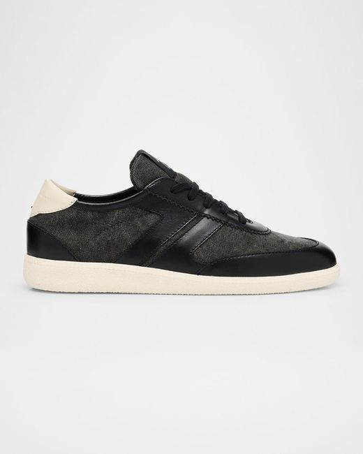 Giuseppe Zanotti Black Orei Canvas And Leather Low-Top Sneakers for men