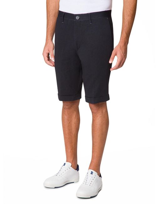 Stefano Ricci Blue Knee-Length Cuffed Shorts for men