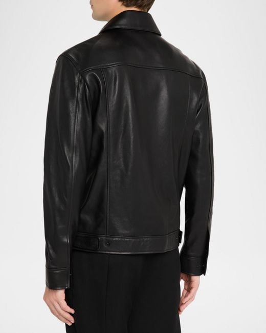 Jonathan Simkhai Black Apos;S Landon Collared Leather Jacket for men
