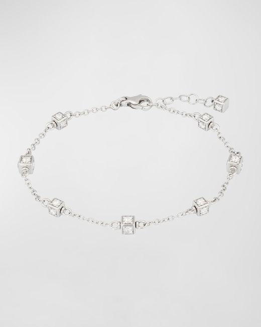 Miseno Natural Faro 18k White Gold Chain Link Bracelet With Diamonds