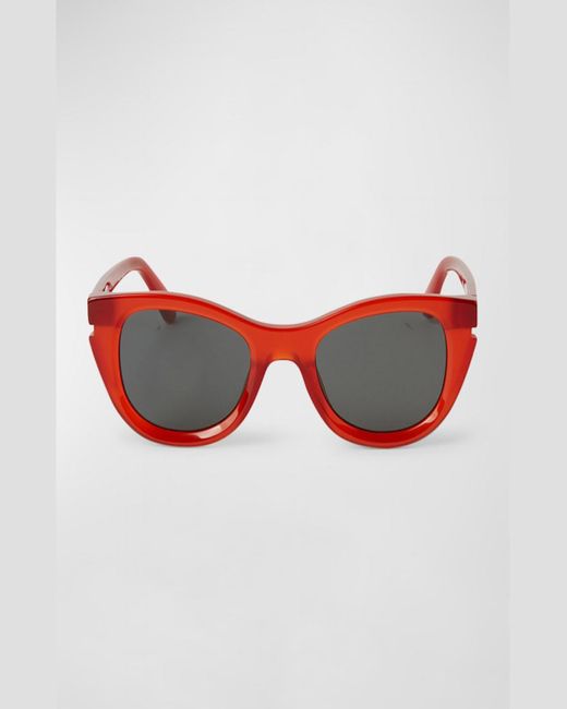 Off-White c/o Virgil Abloh Red Boulder Acetate Cat-eye Sunglasses