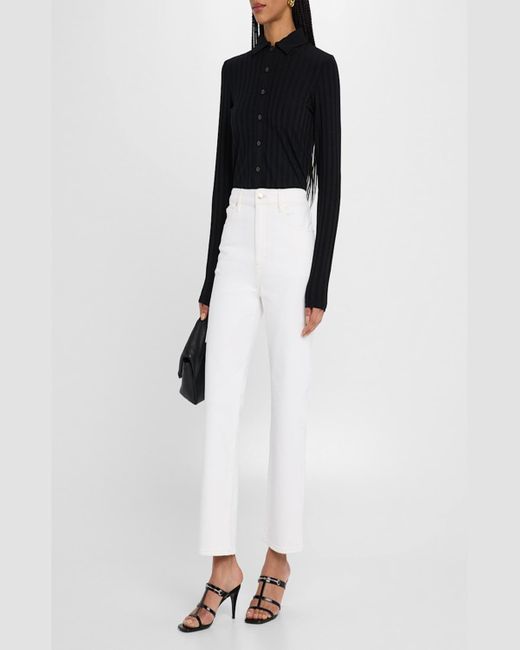 FRAME White The Ruler Crop Jeans