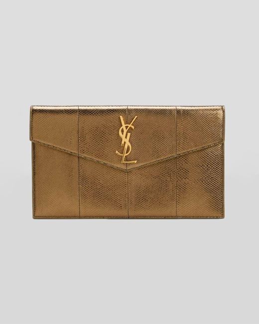 Saint Laurent Uptown Pouch Grain de Poudre Embossed Black in Leather with  Gold-tone - US