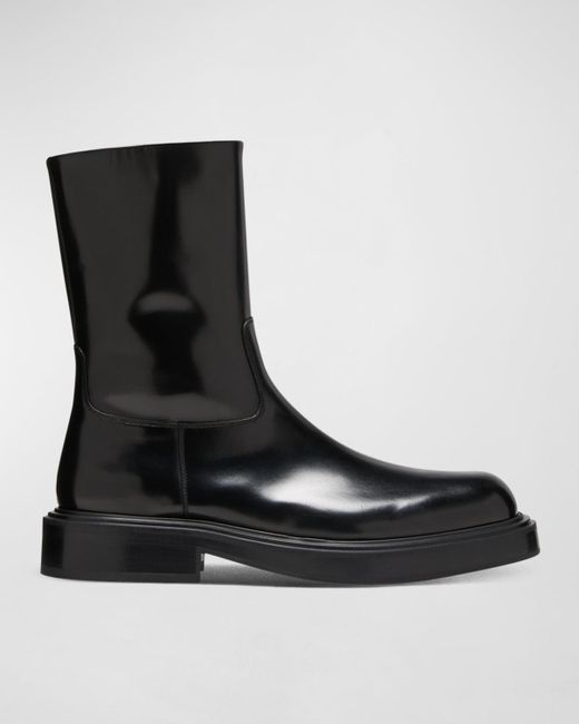 Ferragamo Black Formia Leather Zip Ankle Boots for men