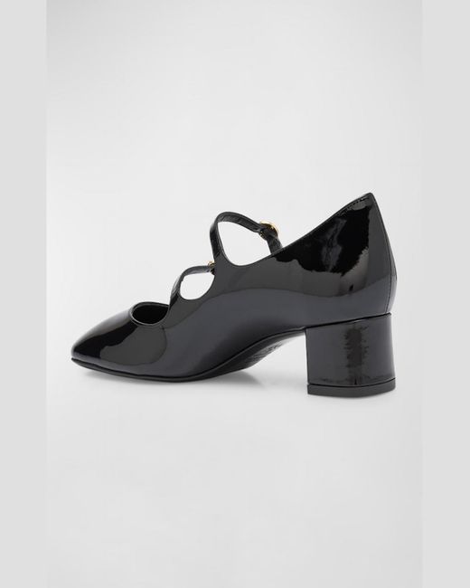 Stuart Weitzman Black Benni Patent Leather Mary Jane Ballerina Pumps