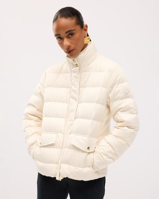 Moncler White Bessettes Short Down Puffer Jacket