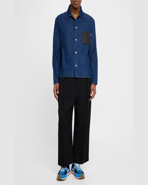 Loewe Blue Flow Runner 2.0 Nylon And Suede Low-Top Sneakers for men