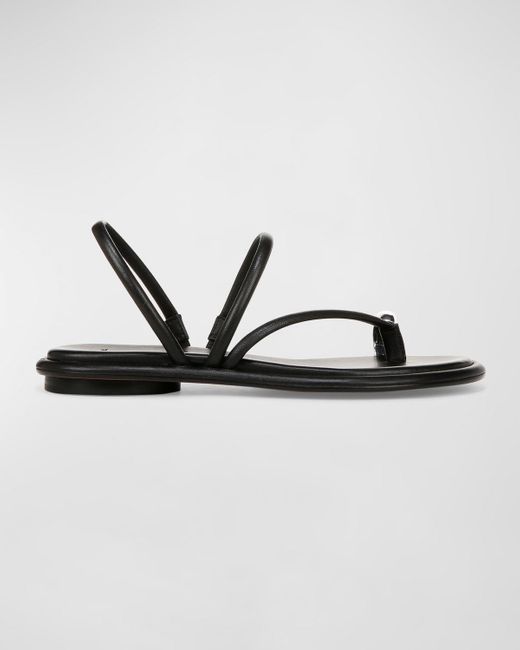Vince Black Lucila Tubular Toe-Ring Flat Sandals