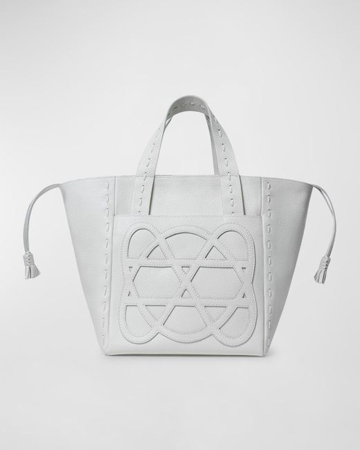 Callista Gray Cleo Grained Leather Top-Handle Bag