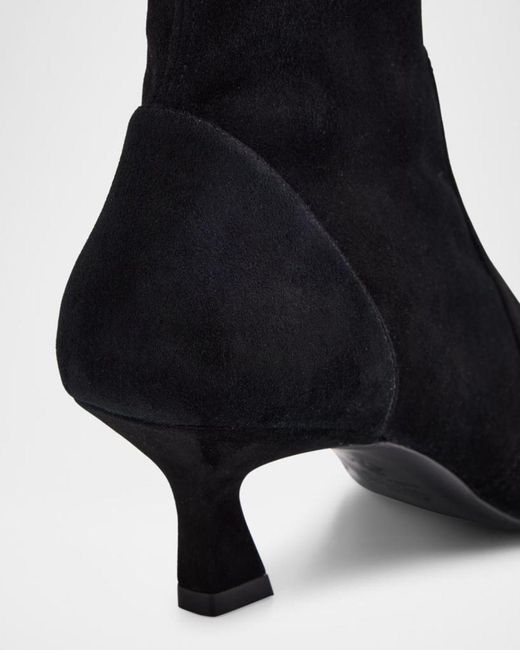 Stuart Weitzman Black 50Mm Vinnie Suede Stretch Booties
