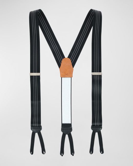 Trafalgar Black Fredrick Striped Suspenders for men