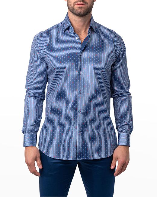 Maceoo Fibonacci Floating Skull Sport Shirt in Blue for Men | Lyst