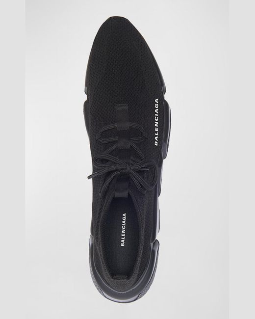 Balenciaga Black Speed Lace-up Knit Runner Sneakers for men