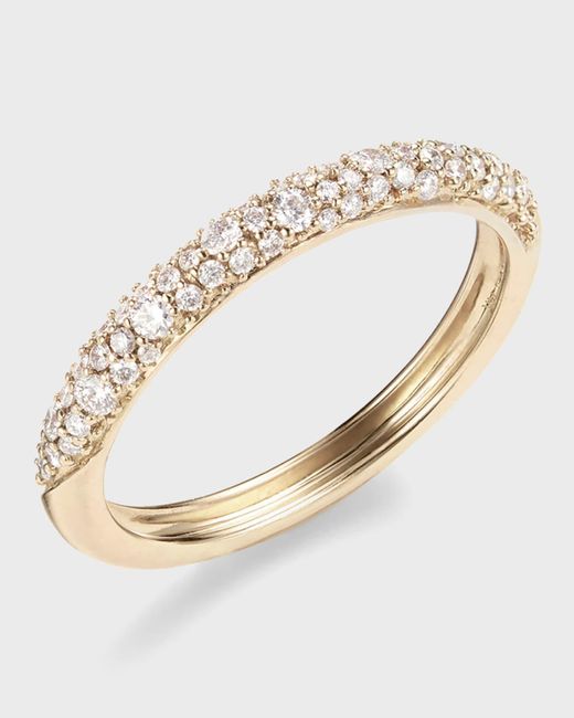 Lana Jewelry Natural 14k Gold Flawless Thin Diamond Curve Ring, Size 7