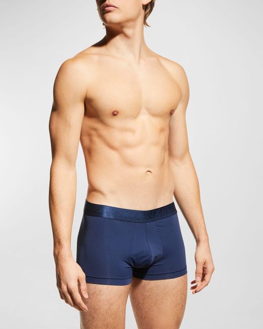 2xist Blue Solid No-show Boxer Trunks for men