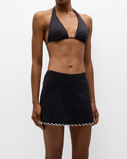 Karla Colletto Black Amaya A-Line Swim Skirt