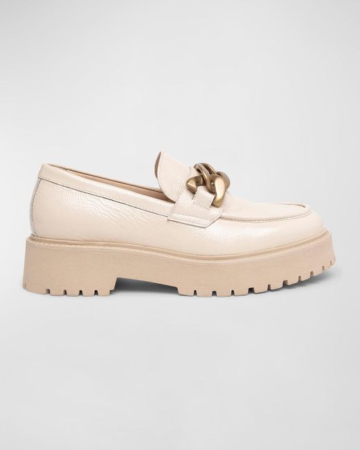 Nero Giardini Natural Patent Chain Casual Loafers