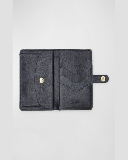 Il Bisonte Black Medium Flap Leather Wallet