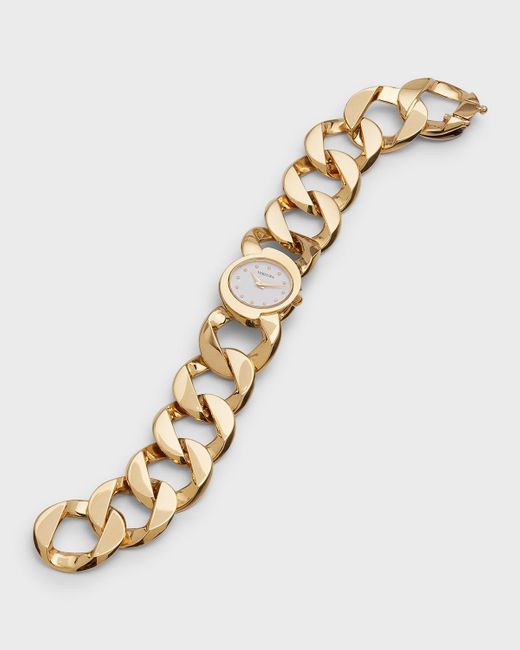 Verdura Metallic 18k Yellow Gold Curb-link Bracelet Watch