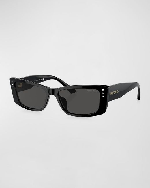 Jimmy Choo Black Embellished Acetate Butterfly Sunglasses