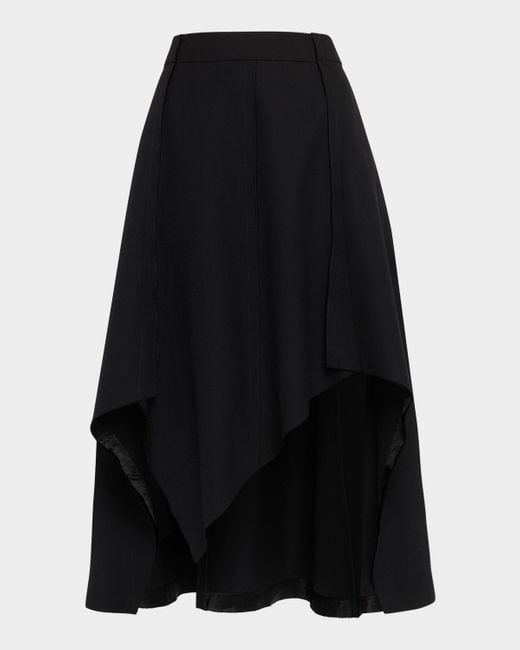 Jason Wu Black Asymmetric Wool Suiting Skirt